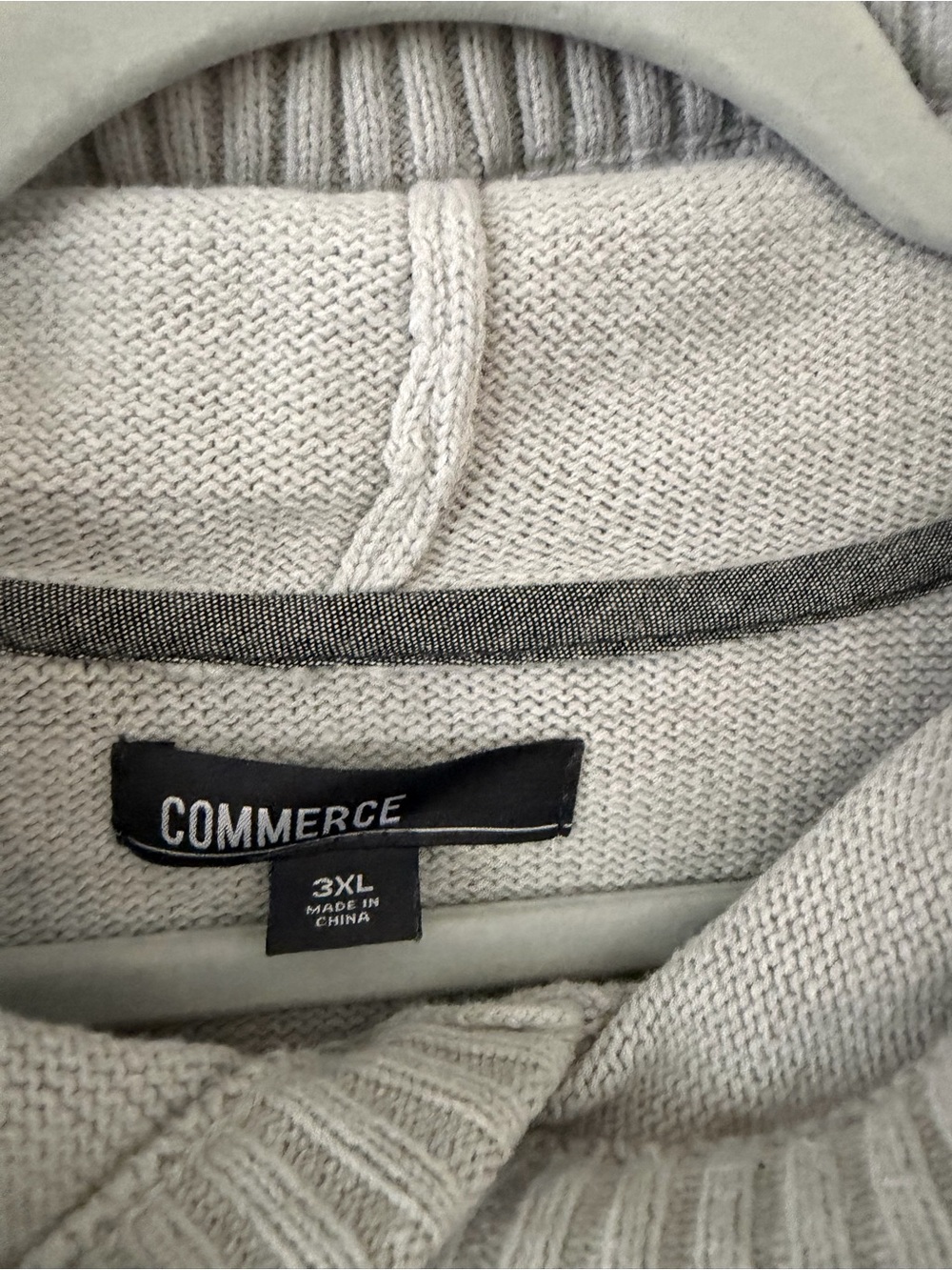 Commerce 3XL Men’s Striped Hooded Sweater - Black & Gray